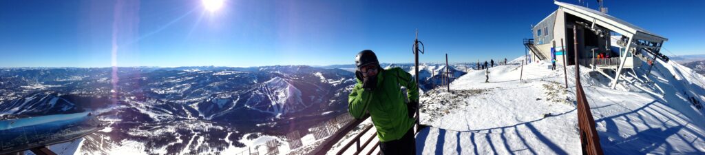 View from the Summit of Lone Peak in Big Sky, Montana.