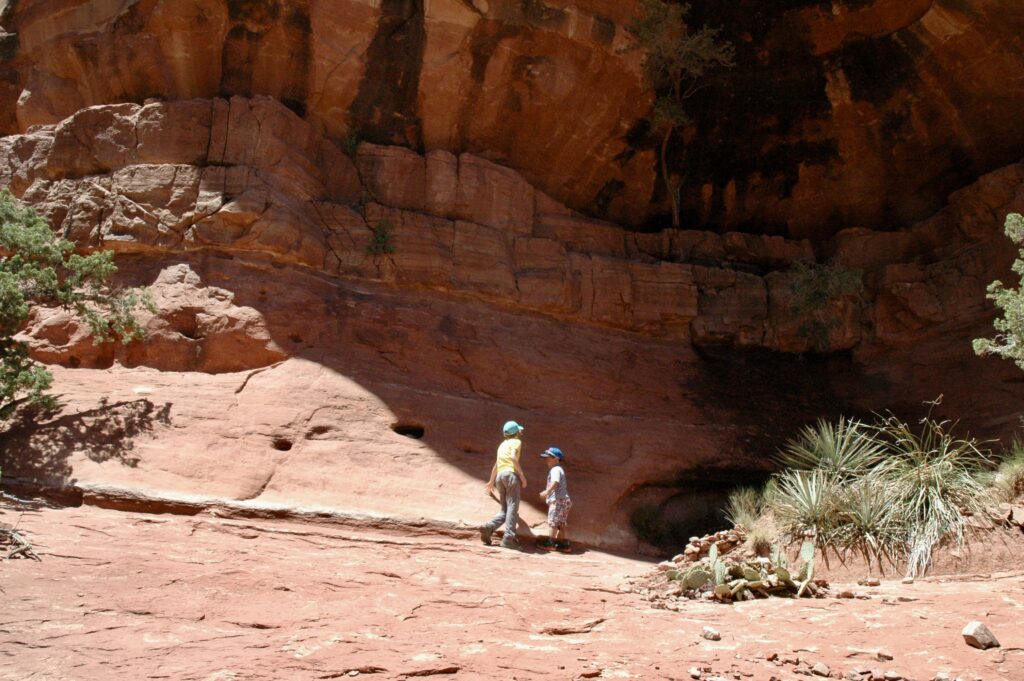 A shady spot near the saddle of Cathedral Rock in Sedona, Arizona.