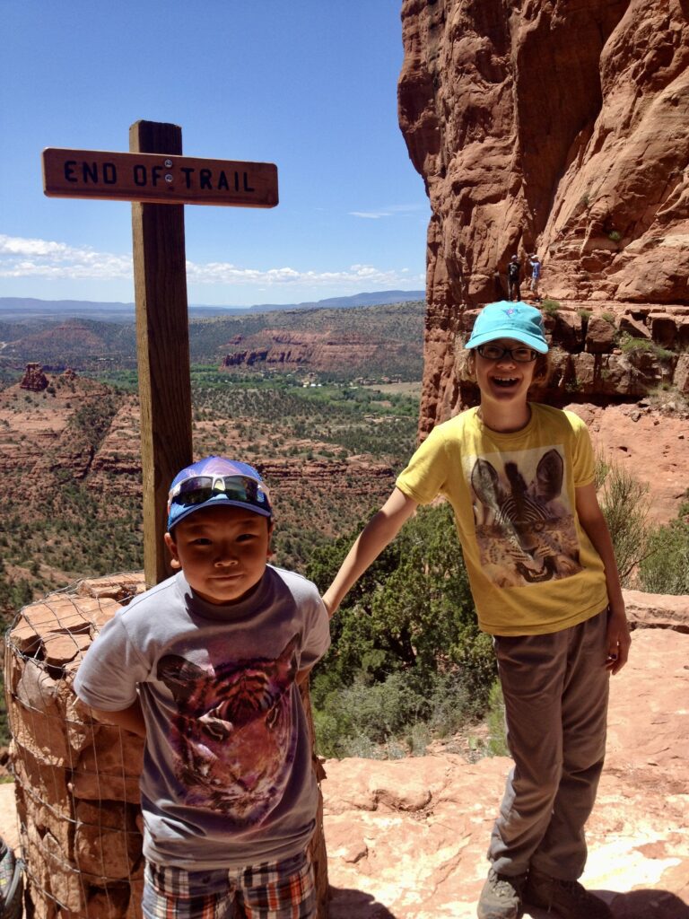 Top (saddle) of the Cathedral Rock hike in Sedona, Arizona.