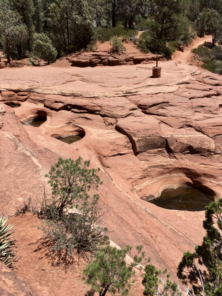 Four of the Seven Sacred Pools located along the Soldier Pass Trail in Sedona, Arizona.