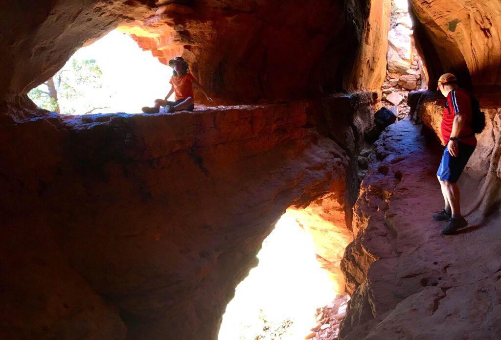 View from inside the cave just off of Soldier Pass Trail in Sedona, Arizona.